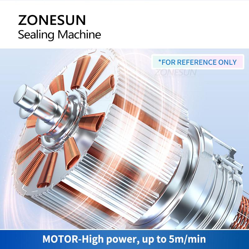 ZONESUN ZS-GLF1P Semi-Automatic Food Aluminum Foil Pouch Continuous Heating Roller Plastic Bags Sealing Machine