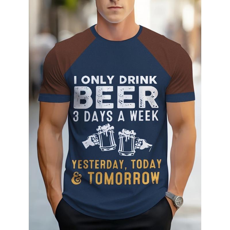 Men s Casual Letter T-Shirt S