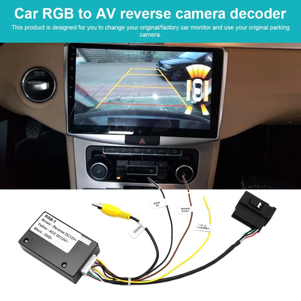 12V Car Reversing Camera Adapter RGB To AV Converter Adapter Box for Volkswagen RCD510/RNS510/RNS315 DVD Decoder Reversing Cam