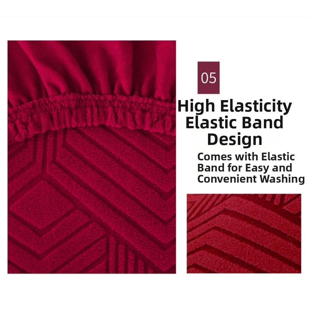 Elastic Stretch Dining Chair Cover Dustproof Solid Color Jacquard Chair Cushion Cover Waterproof Chair Protectors Home Dining