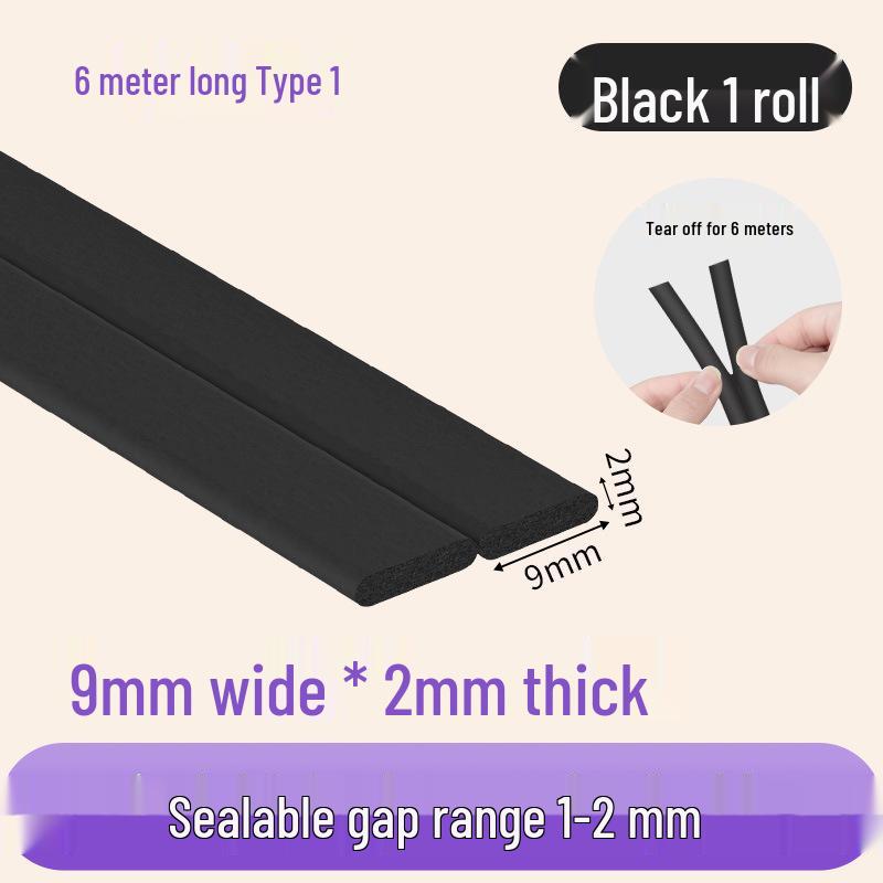 Self-Adhesive Soundproofing Door & Window Sealing Strip - Windproof, Insect-Proof, Anti-Theft Rubber Bumper