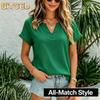 Women's Fashion Casual V-Neck Short Sleeve Blouses & Shirts