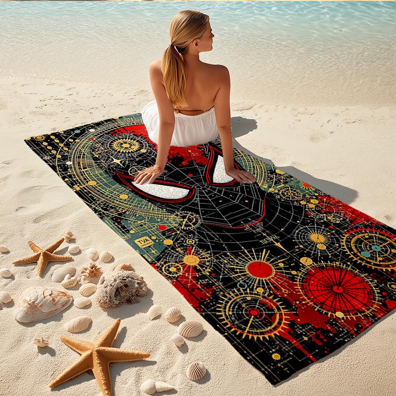 1Pc Spiderman Mechanical Webbing Beach Towel, Quick Dry, Multi-Use for Beach Pool Gym Yoga Home Travel, Christmas, Halloween, Xmas Gift M929435