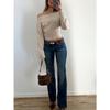 Women Loose Off Shoulder Long Sleeve Knit Cropped Sweater