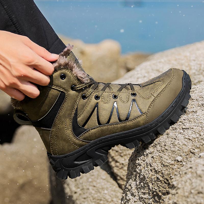 Осень/Зима Большие размеры Высокие зимние ботинки Водонепроницаемые уличные ботинки — фото 11