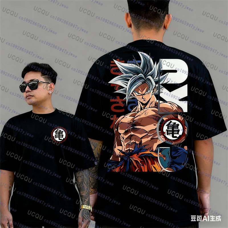 Goku Dragon Balls Anime Tees Men/Women Oversized Casual Cotton Tshirt Summer Sport Breathable Harajuku Bandai Cosplay Tshirt