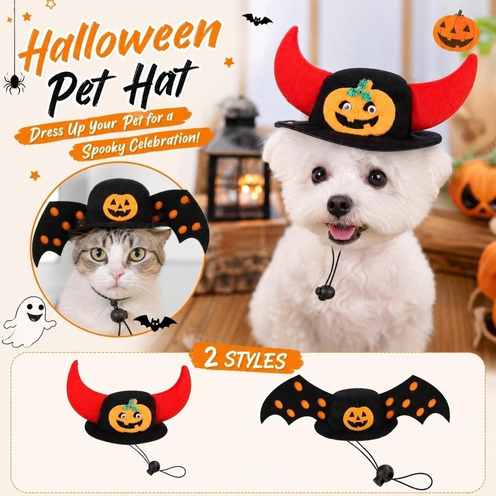 Pet Halloween Hat and Headband Set for Cats and Dogs
