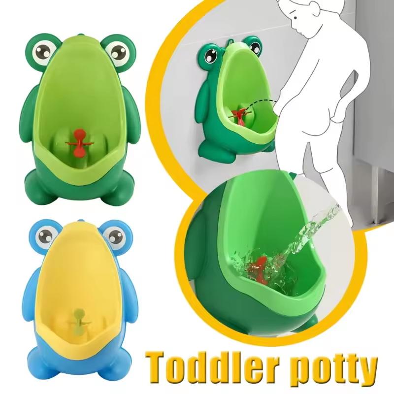 Frog Potty Training For Boys With Fun Target Game, Wall-Mounted Pee Trainer For Easy & Clean Learning