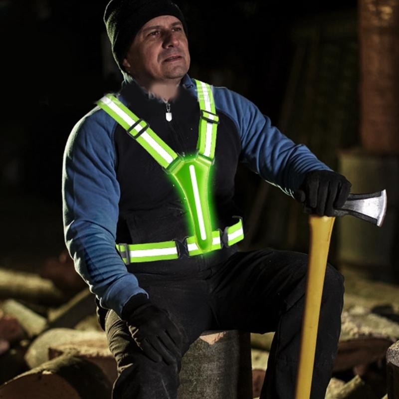 LED Reflective Vest Running Cycling Safety Vest for Outdoor Sports Activities