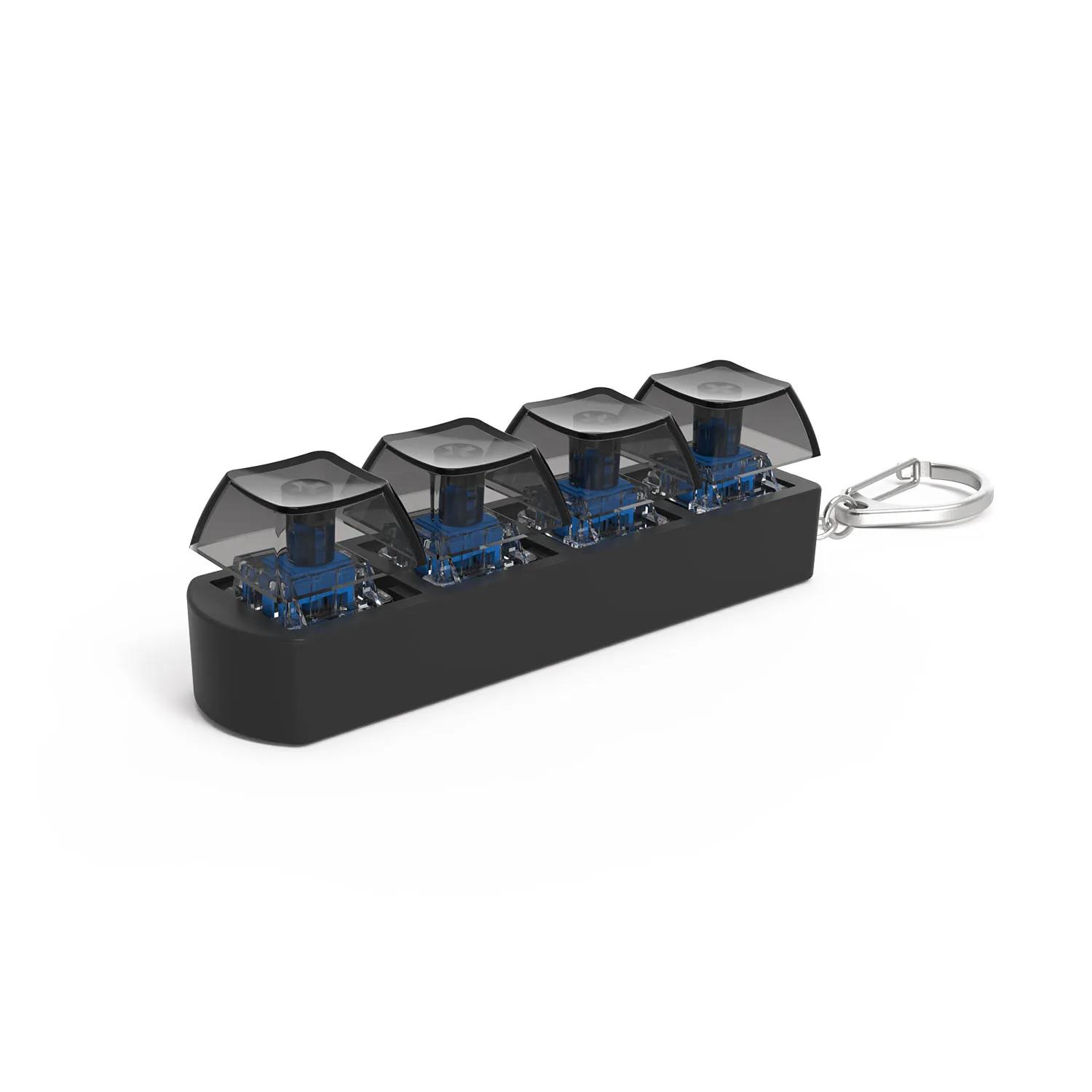 Speelgoed 4 Toetsen Vingerknop Anti-stress Mechanisch Toetsenbord Toetsdoppen Kantoor Decompressie Rustgevende Sleutelhanger Cadeau Geschenken voor Kinderen Volwassenen