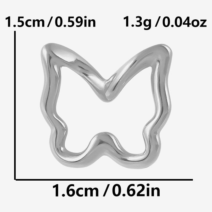 6pcs/Lot Silver/Gold Color Butterfly Animal Pendant Stainless Steel Charm For Jewelry Making Supplies Handmade Keychain Necklace