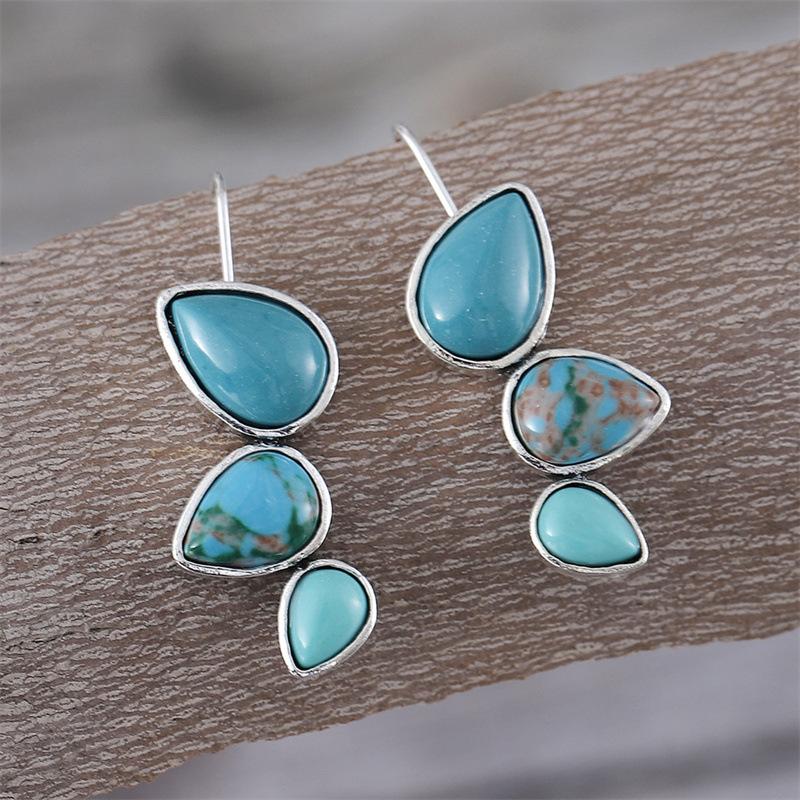 Vintage Bohemian Drop Turquoise Earrings
