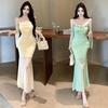 Southeast Asia Fairy Floral Spaghetti Strap Mermaid Dress - Summer Petite Bodycon Skirt
