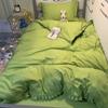 Simple Solid Color Single Bed Three-piece Quilt Cover Sheet Pillowcase College Wind Bedding Set