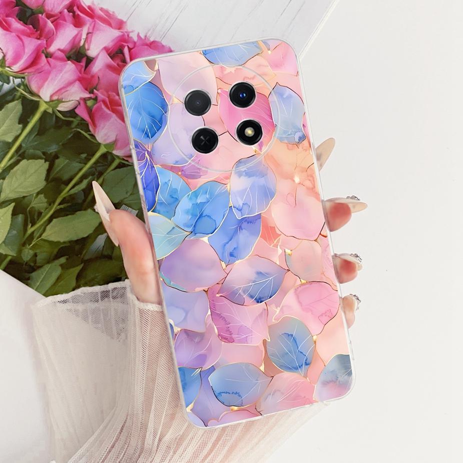 For Huawei Nova Y91 Case STG-LX1 STG-LX2 Stylish Bow Flowers Painted Cover Soft Silicone Case For Huawei Nova Y91 NovaY91 Fundas