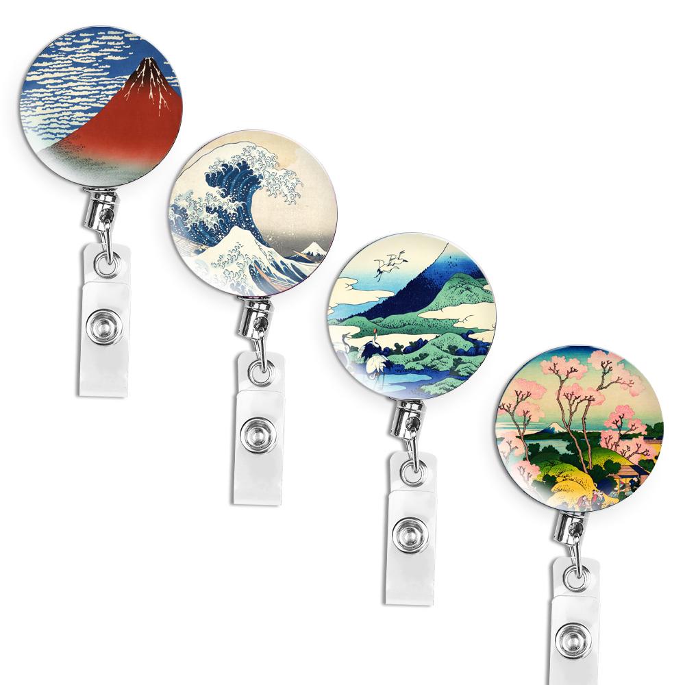 Set Creativo di Portachiavi Retrattili per Ufficio - Cavo d'Acciaio Anti-Perdita in 4 Pezzi