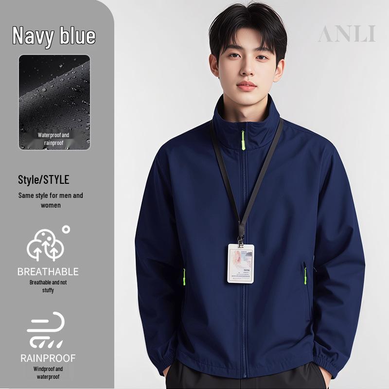 Men's Waterproof Windproof Stand Collar Work Jacket with Custom Logo for Autumn/Winter