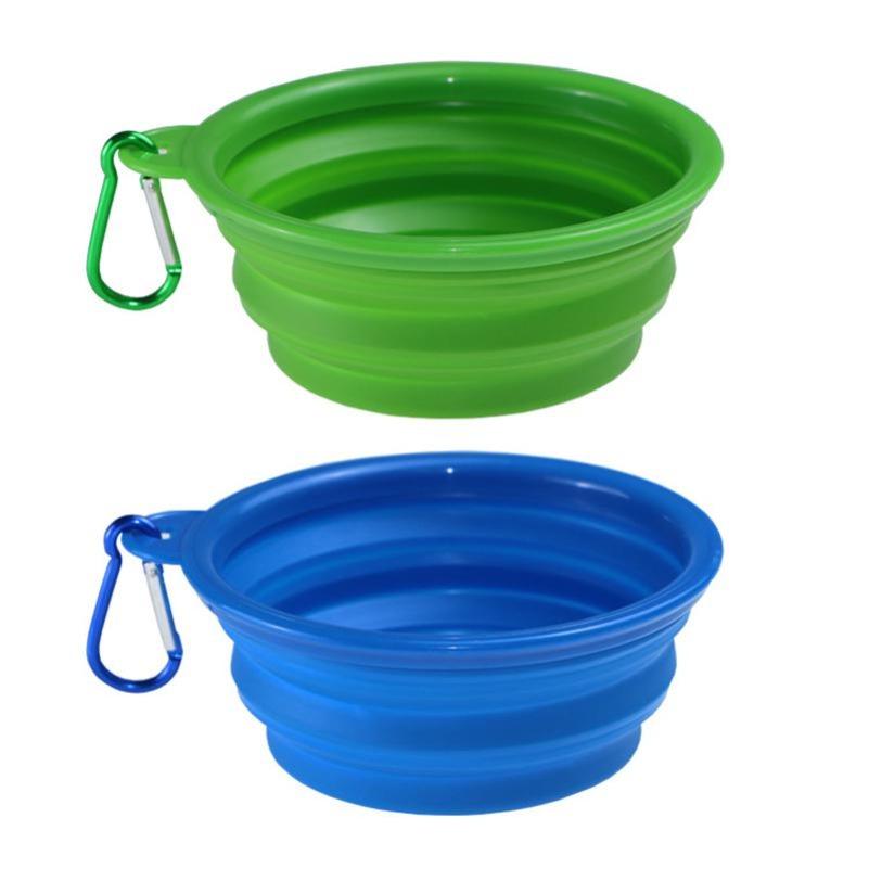 350ML Folding Silicone Dog Bowl Outfit Portable Travel Bowl For Dog Feeder Utensils Pet Accessories