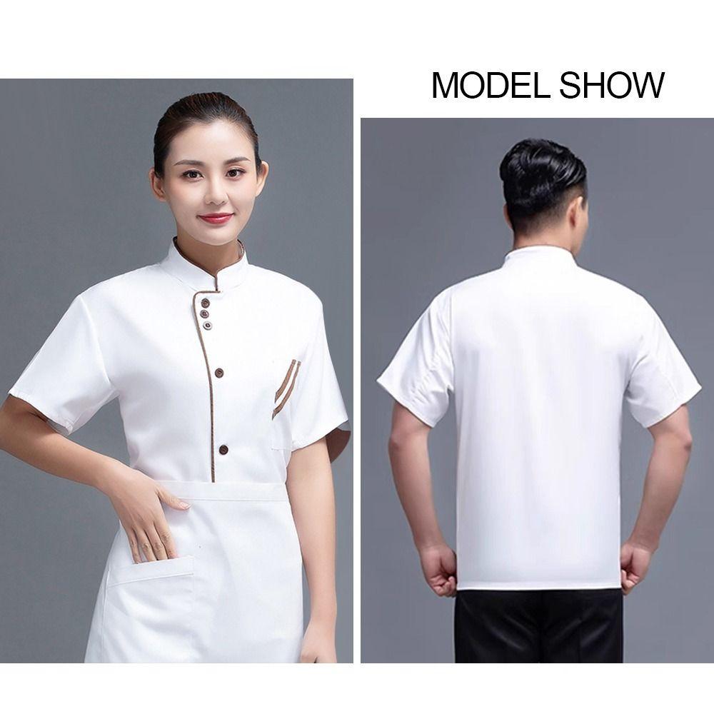 White Chef Clothes Short Long Sleeve Overalls New Work Uniform  Hotel