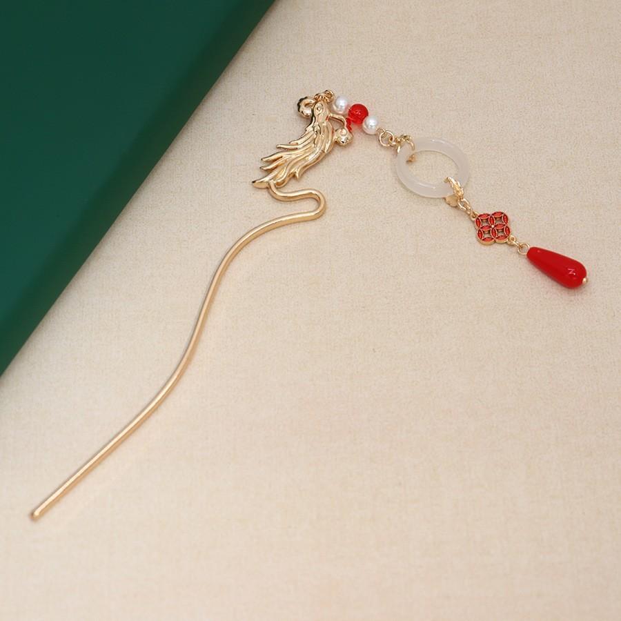 Dragon And Phoenix Step Shaking Tassel Hairpin Antique Sauvignon Blanc Hanfu Hairpin Horse Face Skirt Xiuhe Clothing Accessories