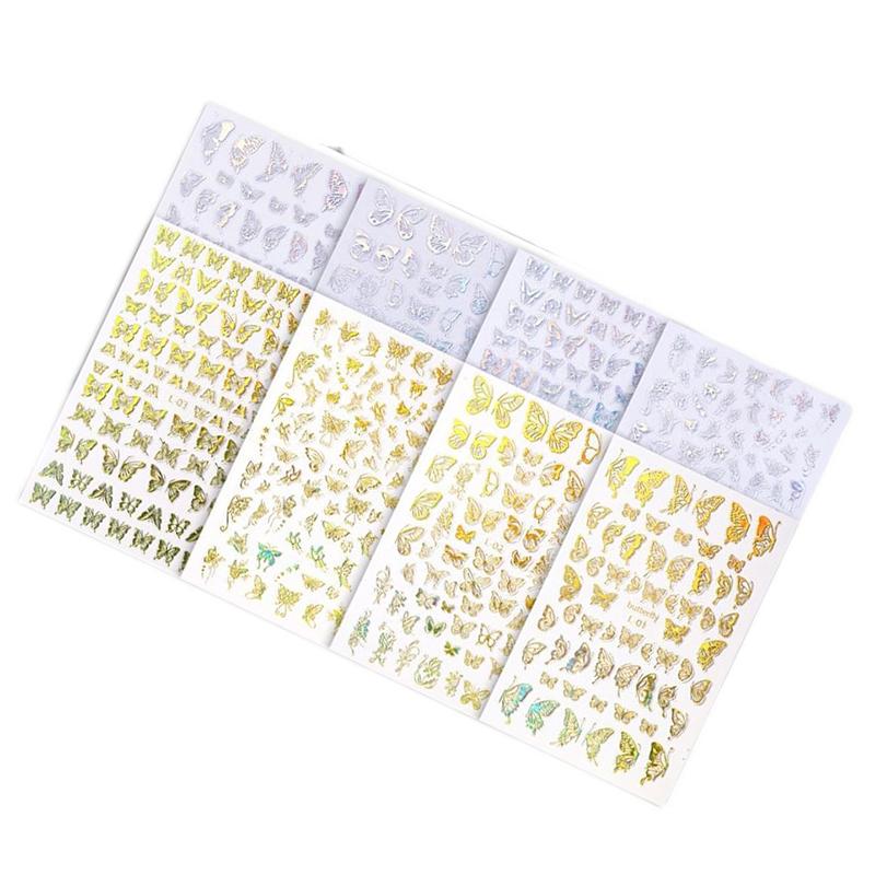 Laser Butterfly Nail Art Stickers Nail Decals Decorations Diy Manicure
