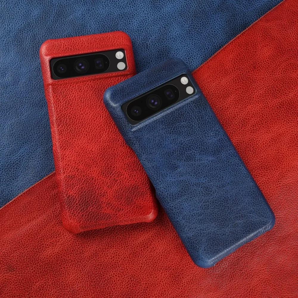 Premium Rindsleder Echtes Leder Hülle Für Google Pixel 8 Pro 7 6Pro 7A 6A 5A Handy Hülle Gehäuse Schutz Funda Rückseite Schale capa
