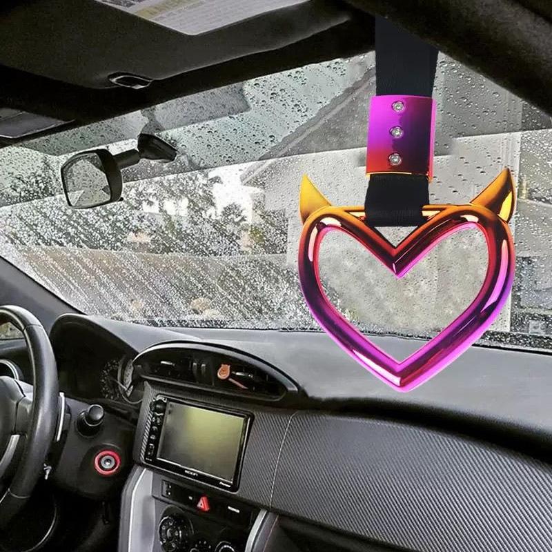 Car Gradient Devil Corner Love Ring Car Interior and Exterior Modification Armrest Ring Car Rear Exhaust Pipe Decoration Ring Pe
