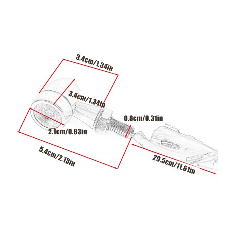 2Pcs Motorcycle LED Round Turn Signals Universal Fit Strong Metal Housing Bright Light Output Suitable for Safe Riding