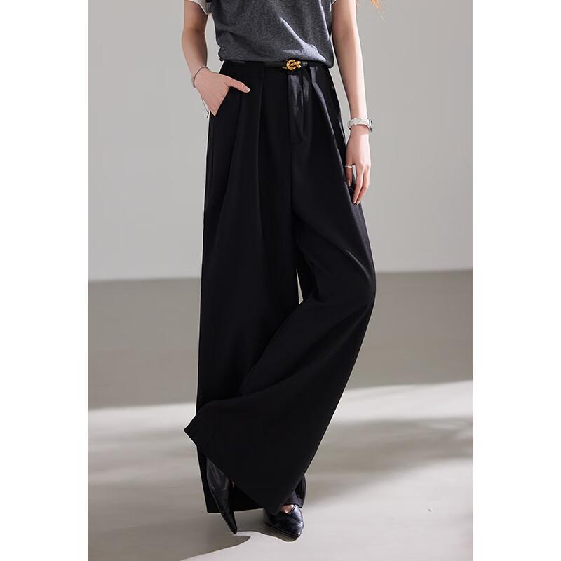 VICTORIA&VERA Breathable Drape Wide-Leg Trousers