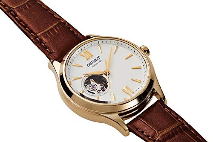 Orient Automatic Watch, Mechanical, Made in Japan, with Manufacturer's Warranty, Open Heart, Women's, RN-AG0728S, White, Silver
