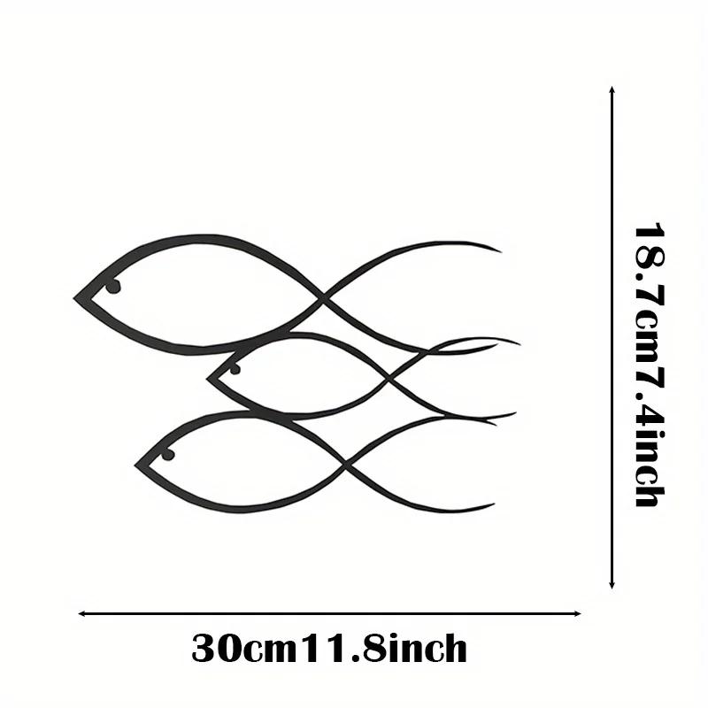 

1 шт. Декор для гостиной - настенное искусство в виде черной рыбы из металла, подвесное украшение из морского железа светло-серый