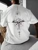 Street Trend Y2K Top High Street Retro Back Print T-shirt Fashion Top Casual Short Sleeve Loose Round Neck Street Wear Unisex