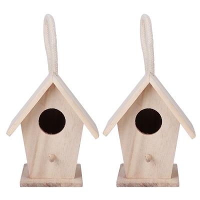 Casetta per uccelli in legno da appendere, 2 pezzi, per esterni, giardino, patio, accessori decorativi