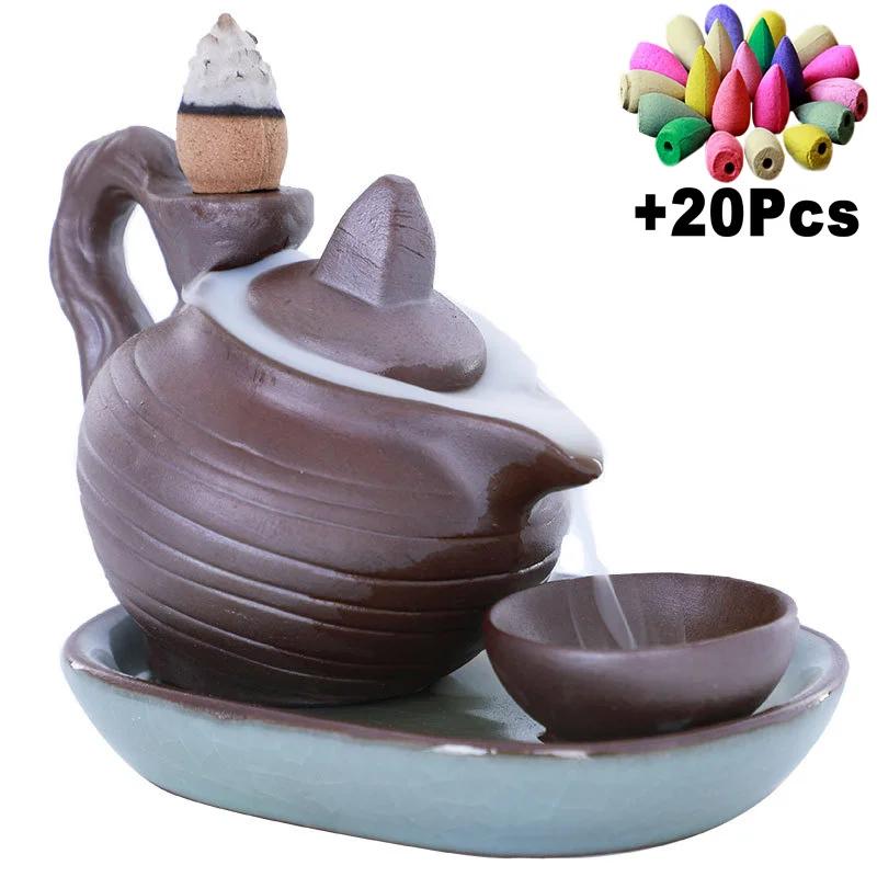 

Чайник Керамика Водопад Подставка для благовоний Обратный поток Подставка для благовоний Аксессуары для ароматизации дома для чайного домика, дома, офиса, комнаты для йоги