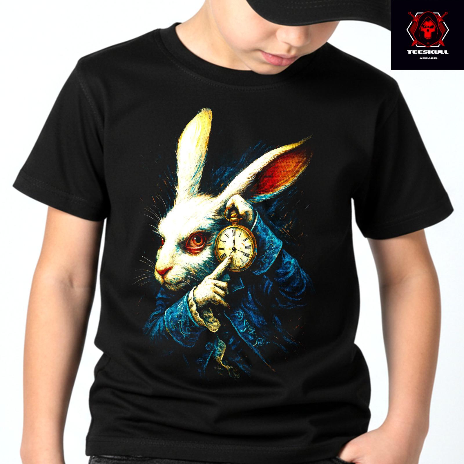 Alice in Wonderland White Rabbit Top Premium Cotton Unisex T-Shirt L