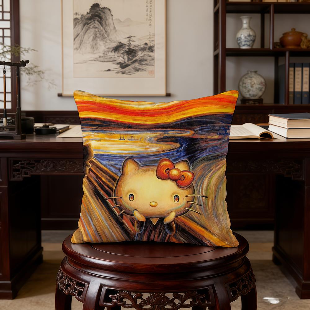 Fashion Hello K-Kitty Cushion Cover Birthday Anniversary Gifts Double Sided Printed Zipper Cushion Cover Soft Skin Bedding