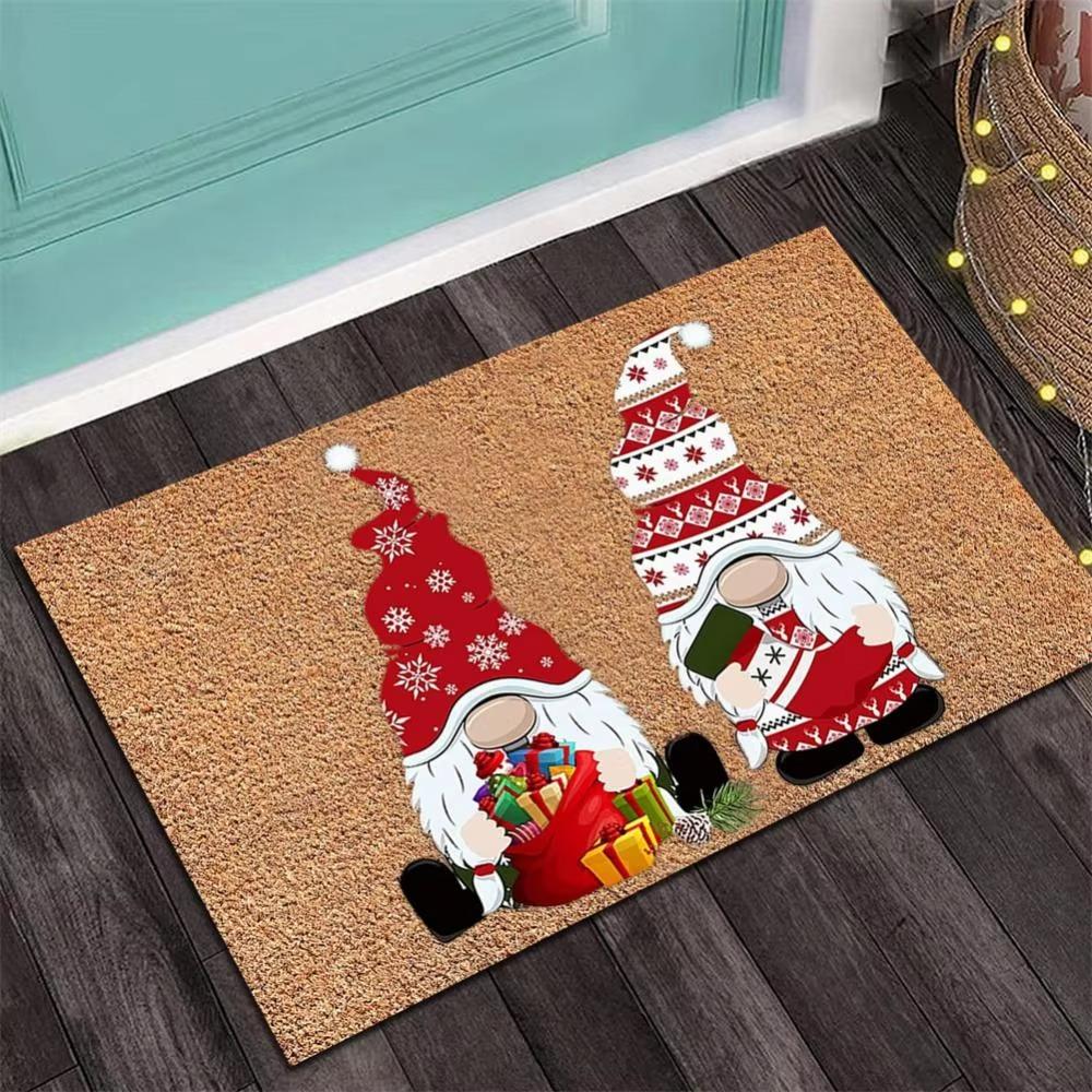 

Имитация кокосовой пальмы Санта Клаус Подарок Дверной коврик Рождественской тематики Приветственный коврик Кухонные коврики для пола Коврик для пола в умывальную комнату 30x50cm
