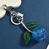 Sparkling Cherry Blueberries Pendant Keychain Summer Fruits Cherries Keyring For Women Men Jewelry Bag Pendant Accessories Gift