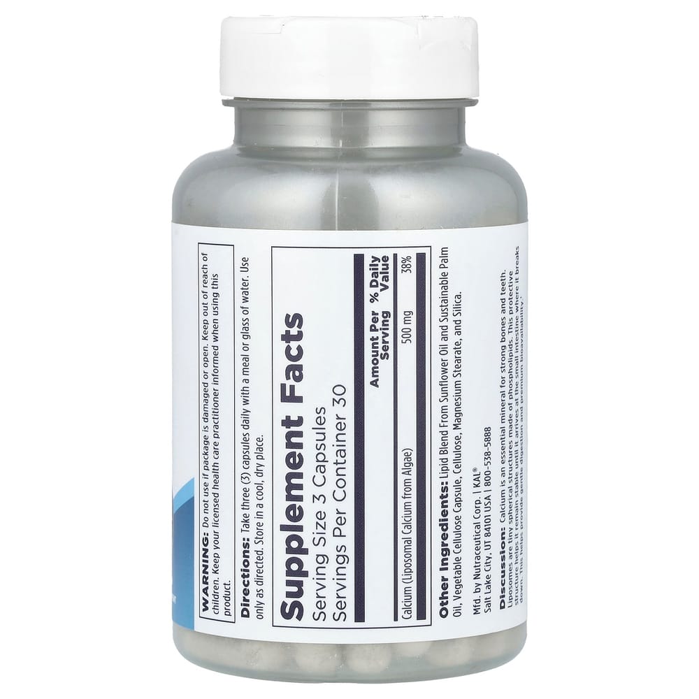 KAL Liposomal Calcium Veggie Capsules, 90 Count (166.6mg per Capsule)