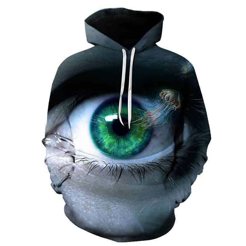 3d Print Eyeball Pattern Hoodies For Men Personality Casual Long Sleeves Pullover Sweatshirts Kids Oversized Hoodies Streetwear