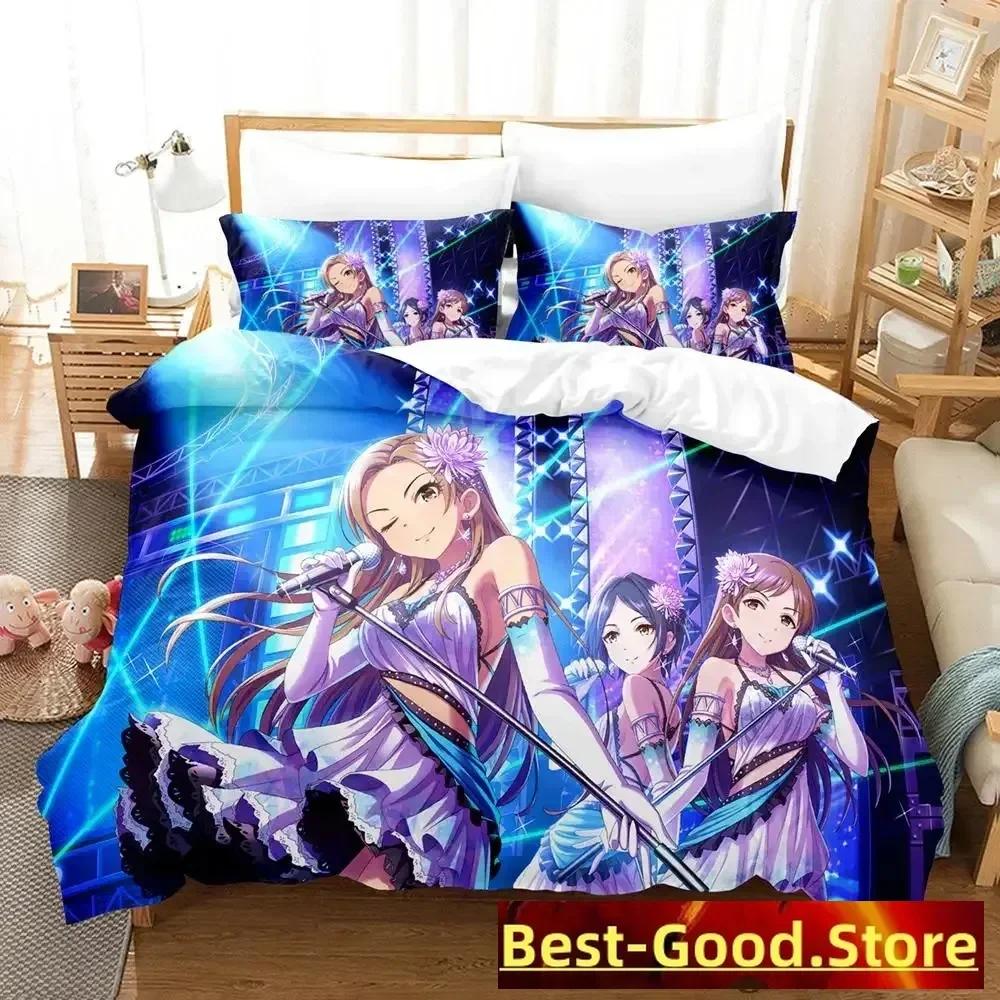 New THE iDOLM@STER Cinderella Girls Starlight Stage Bedding Set Cartoon Anime three-piece set Adult Kid Bedroom Duvetcover Sets