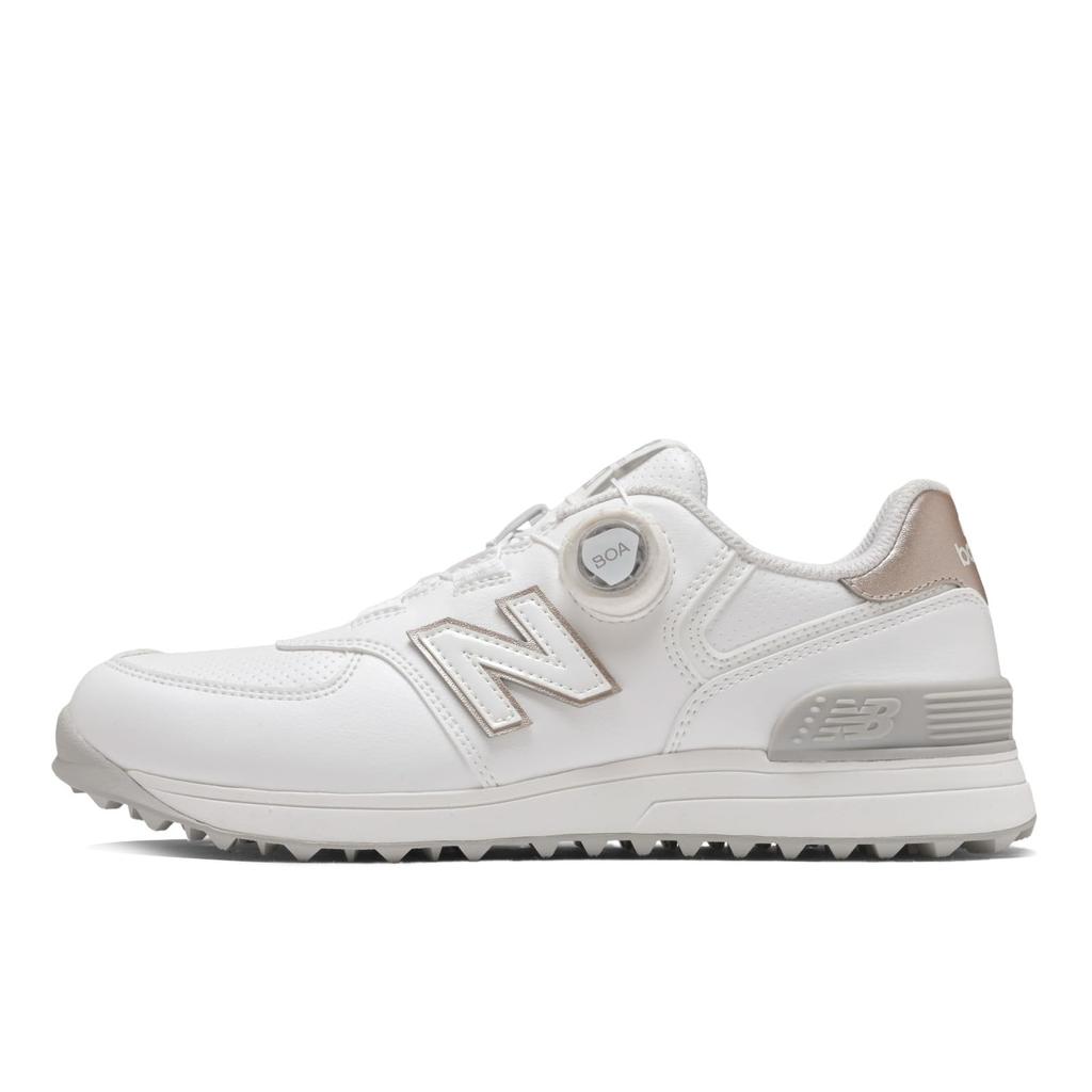 New Balance 574 v4 BOA Spikeless Golfschuhe in A4-Größe 2E, Damen, (Weißes Gold), 24.0 cm,