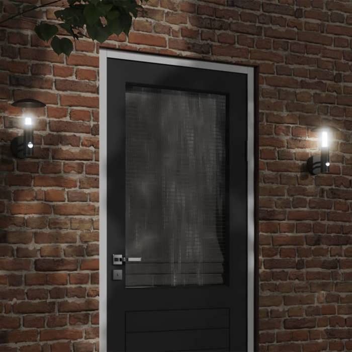VidaXL Outdoor Wall Light with Sensor Black Stainless Steel, Outdoor Wall Lighting, Garden Wall Lamp, 4006242