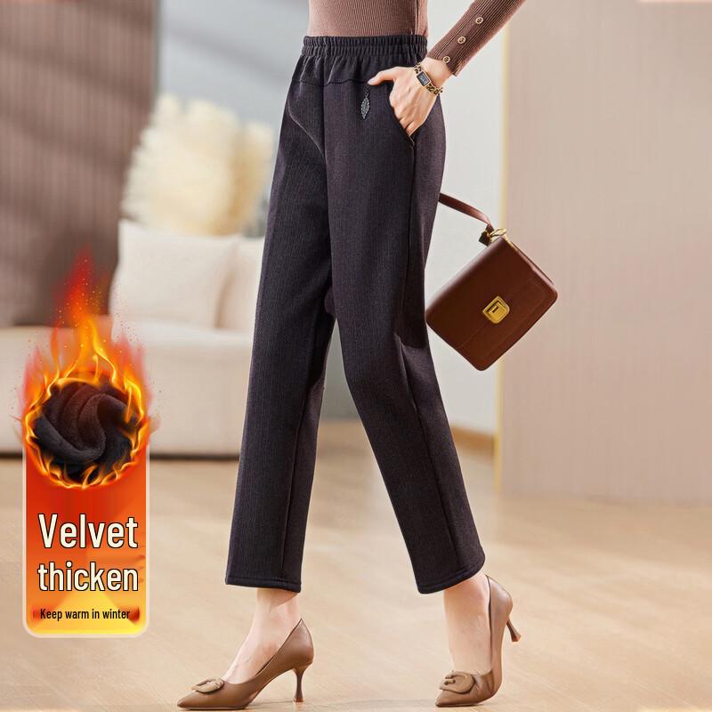 Pasite Women s Winter Warm Elastic Waist Casual Pants XL