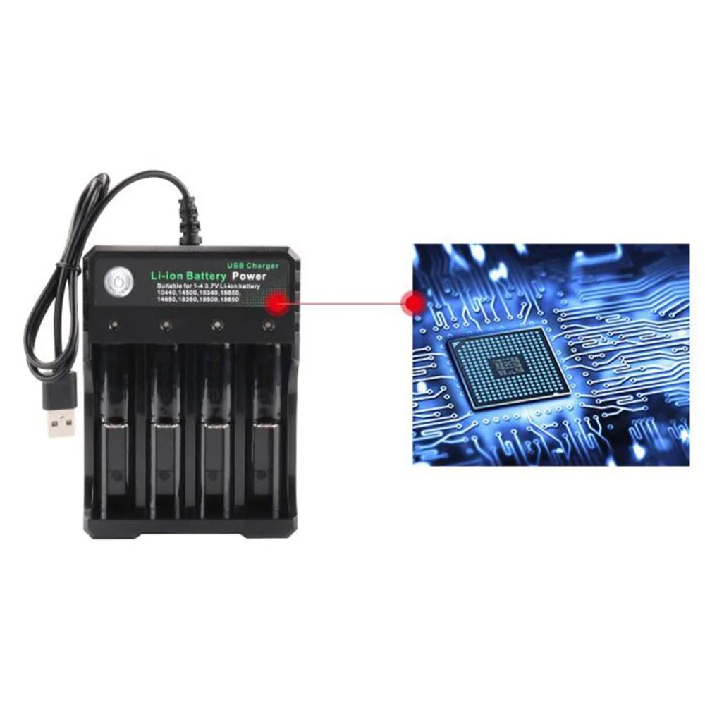 Încărcător de baterii 18650 Negru 2 3 4 sloturi AC 110V 220V Dual pentru încărcare 18650 Încărcător de baterii reîncărcabile cu litiu de 3,7V