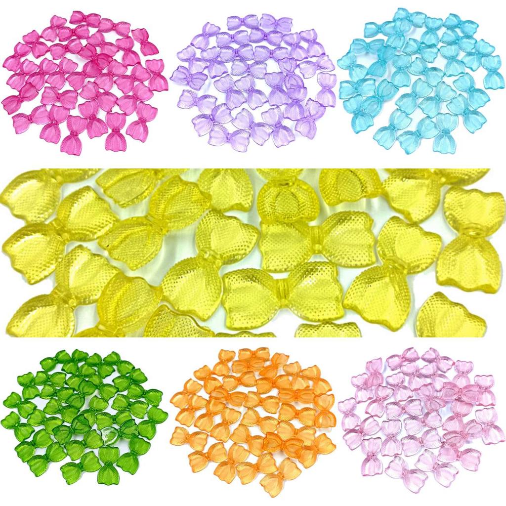 10Pcs 14*26mm Acrylic Transparent Bow Tie Loose Beads Spacer Beads For Ornament DIY Handmade Jewelry Making