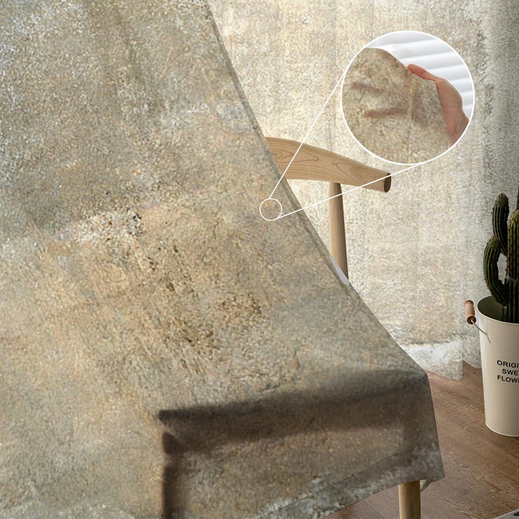 Retro Country Style Abstract Art Tulle Curtain Voile Transparent Tulle for Bedroom Living Room Kitchen Sheer Window Curtains