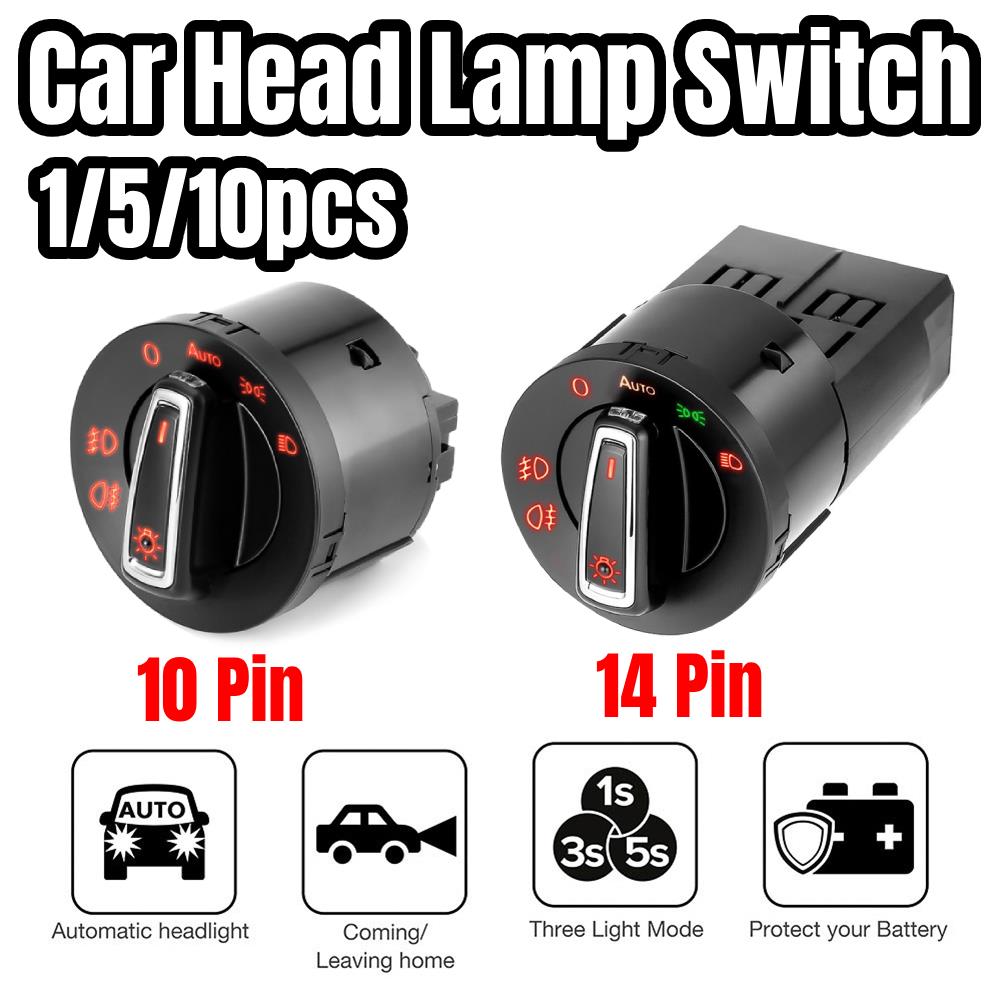 Car Headlight Control Switch Fog Lamp Knob Switch For VW AL Transporter T5 Polo Bora Golf MK4 Lupo Beetle Passat B5 Sharan