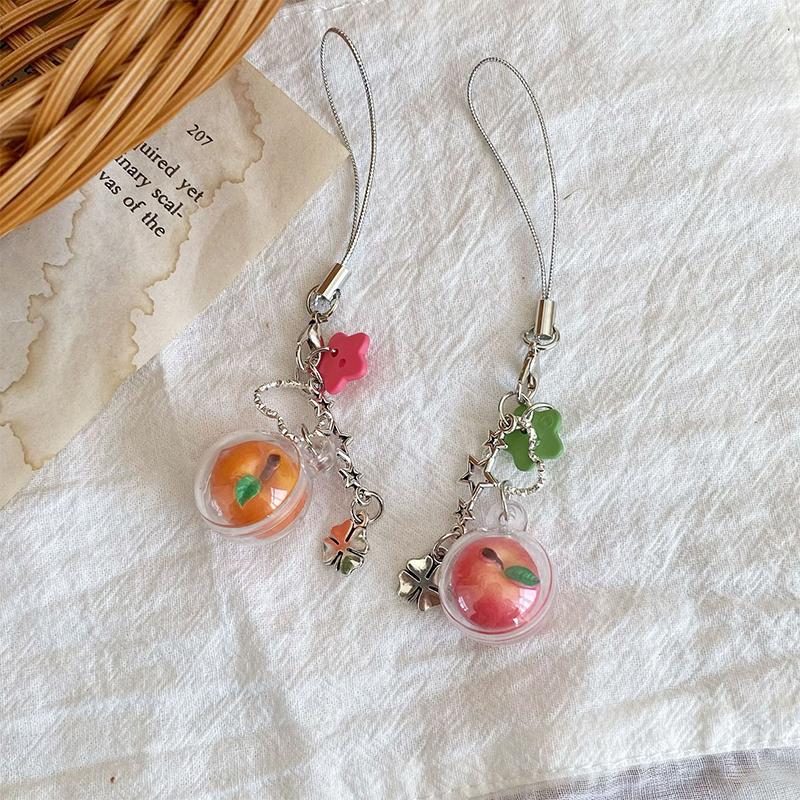 Cute Mini Fruit Phone Charm Chain Keychain Phone Lanyard Phone Case Hanging Pendant Creative Y2K Jewelry Gift