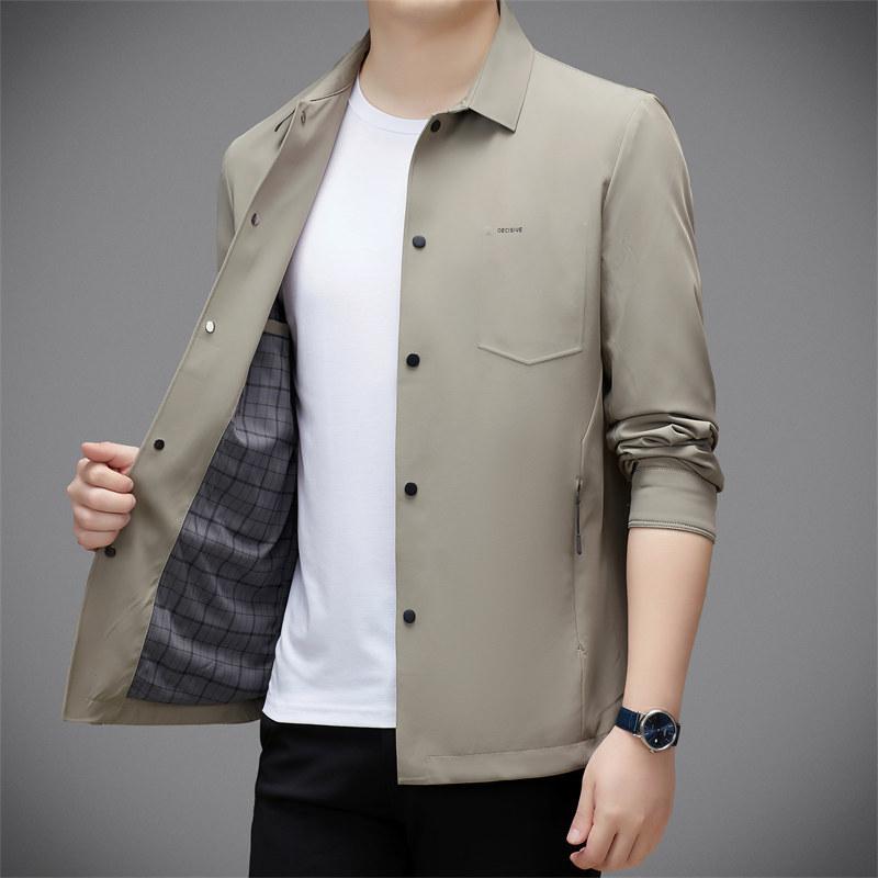 

Мужская куртка на весну и осень, новая рубашка с лацканами, версия топа для молодых роскошных деловых повседневных пальто, мужская одежда 170/M